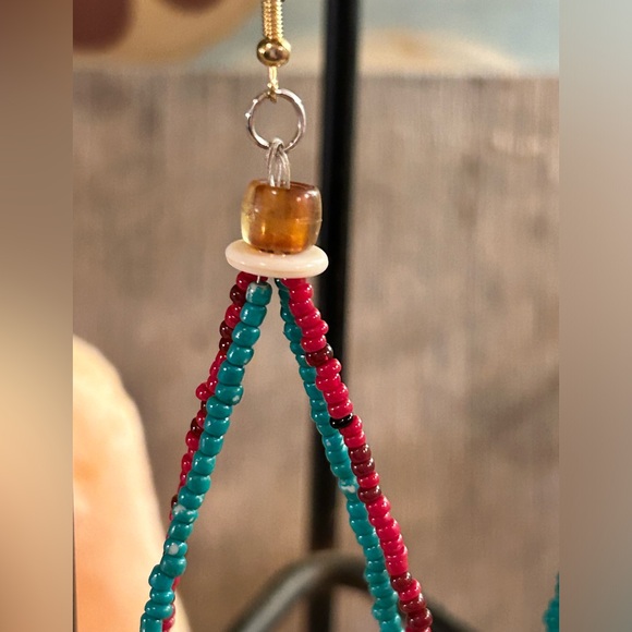 Native Turquoise Seed beads Choker including Earrings - Picture 7 of 7